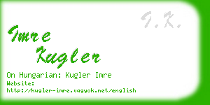 imre kugler business card